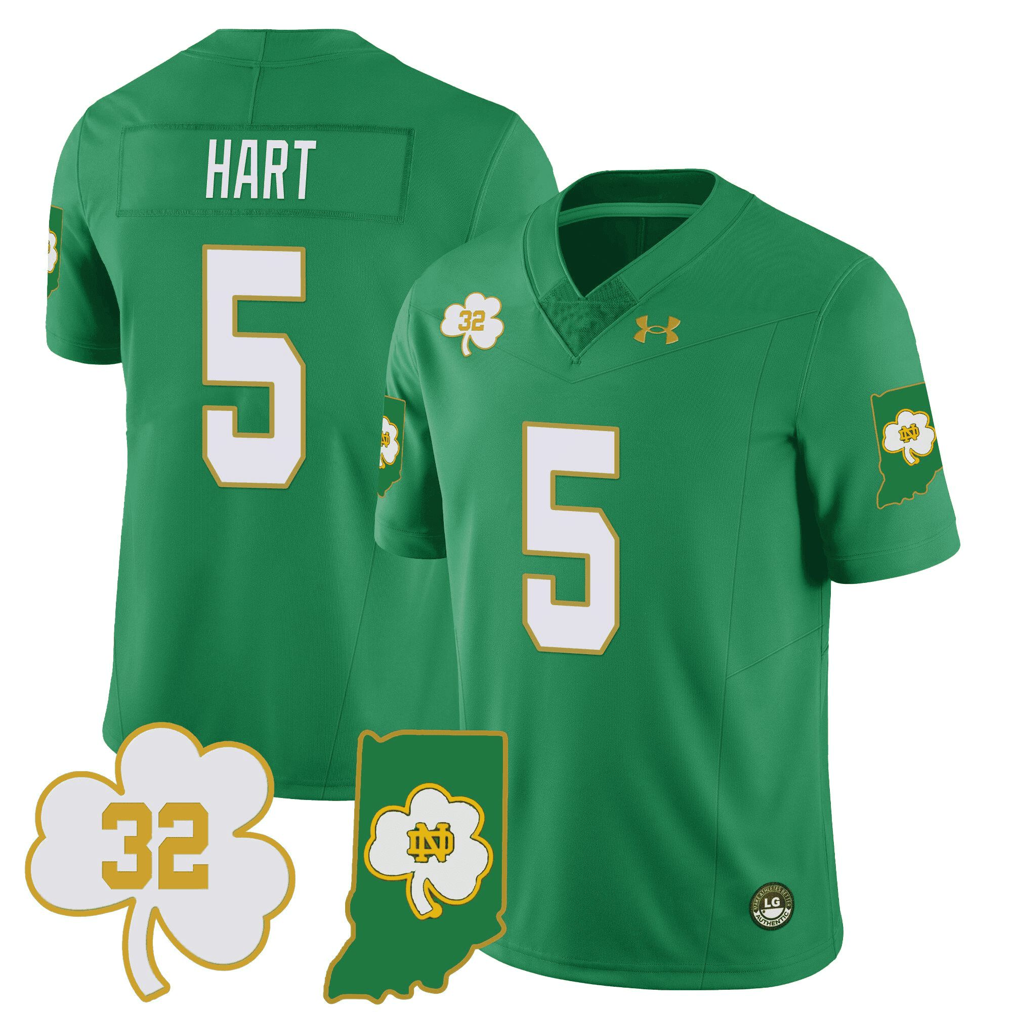 Men Notre Dame Fighting Irish #5 Hart Green 2024 Vapor Limited NCAA Jersey->indianapolis colts->NFL Jersey